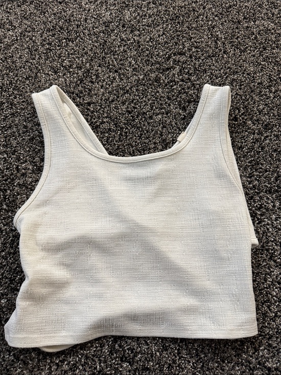 Roxy Tops - Roxy Cream Textured Scoop Neck Tank